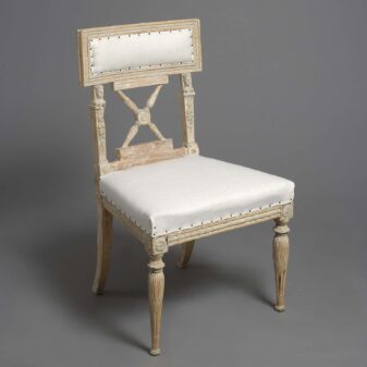 Four 19th century gustavian style painted side chairs