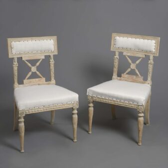 Four 19th century gustavian style painted side chairs