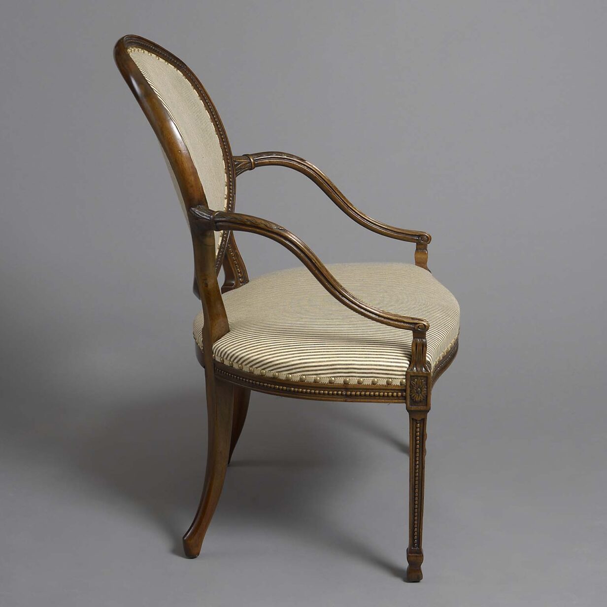 Pair of late 18th century hepplewhite mahogany open armchairs