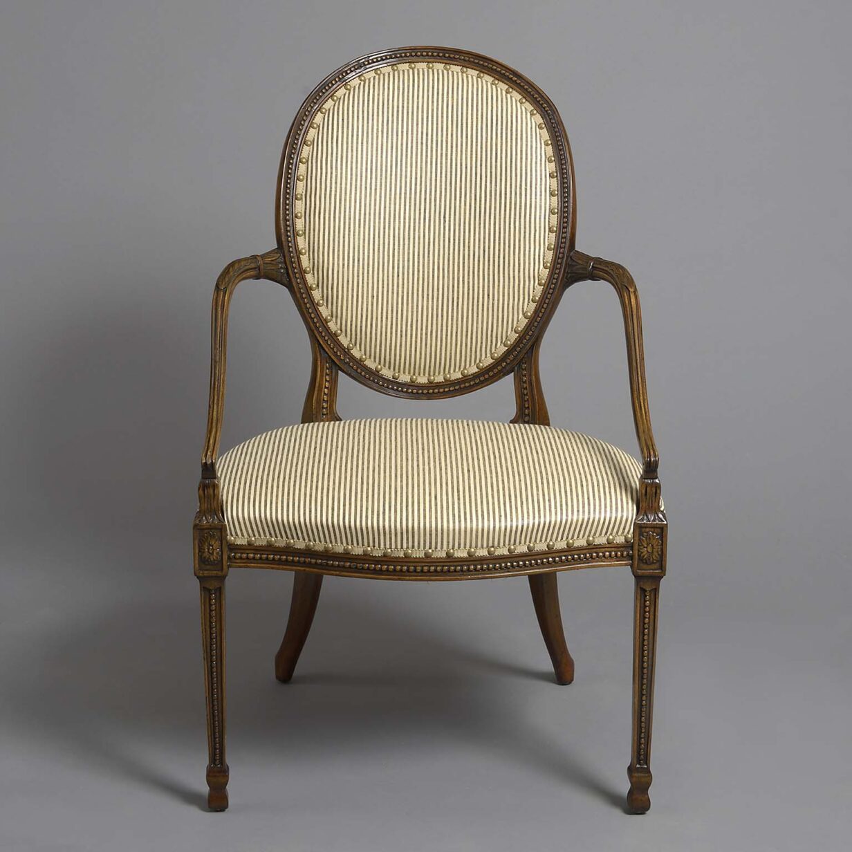 Pair of late 18th century hepplewhite mahogany open armchairs