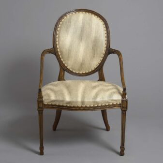 Pair of late 18th century hepplewhite mahogany open armchairs