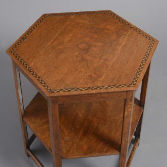 Late 19th century octagonal oak two tier table