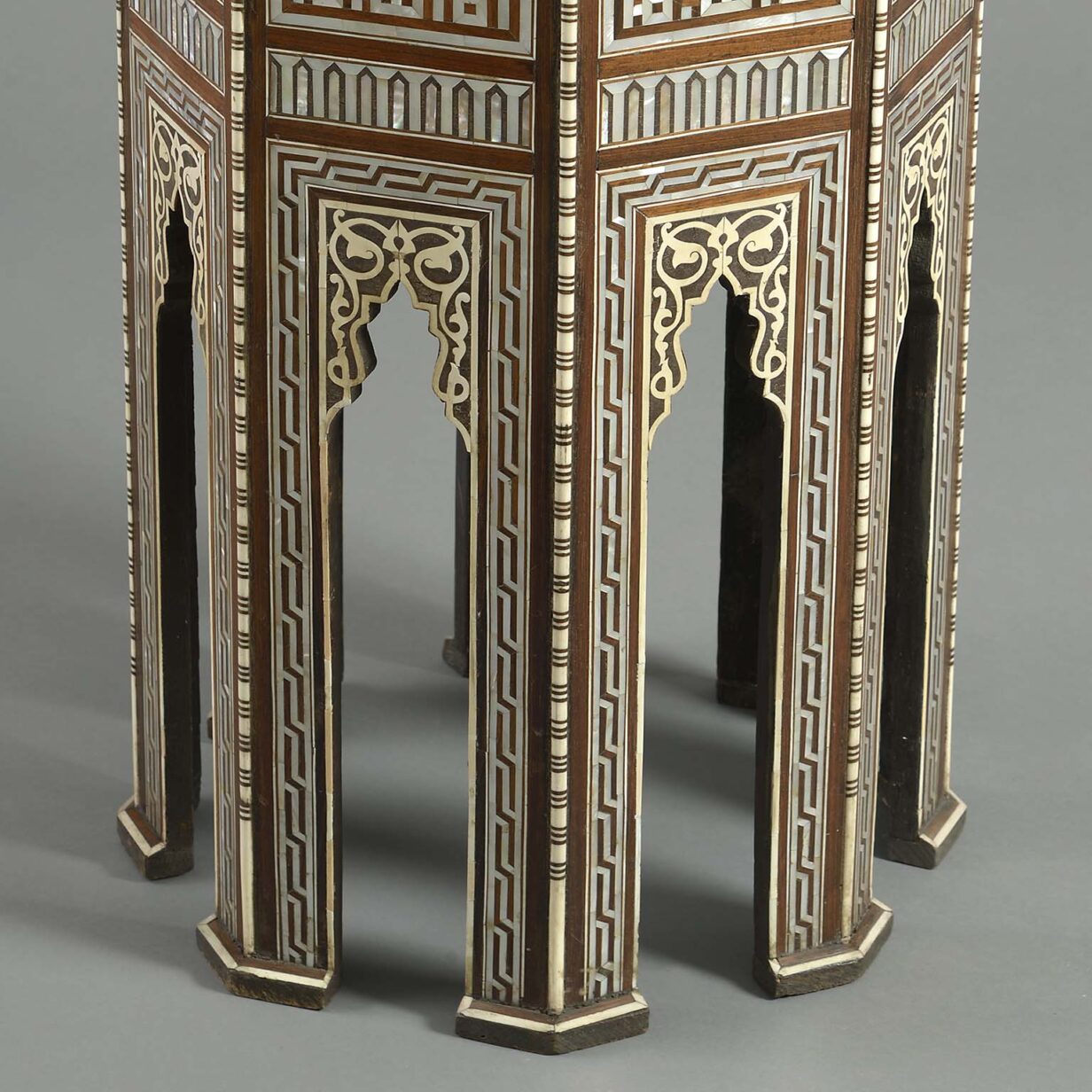 Late 19th century inlaid octagonal table