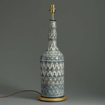 Tall moorish pottery bottle vase