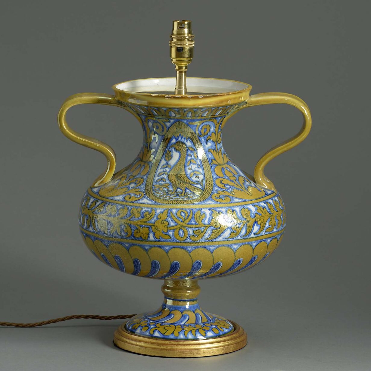 Maiolica vase lamp