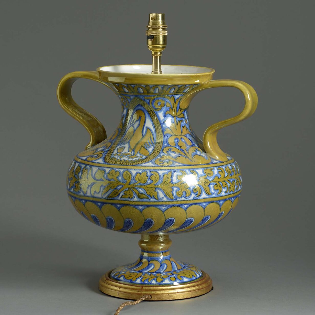 Maiolica vase lamp