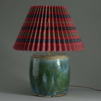 Early 20th Century Green Glazed Jar Lamp