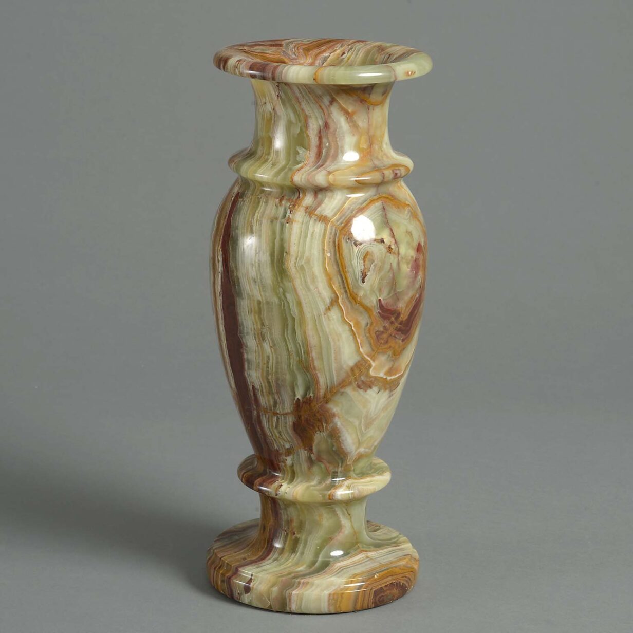 20th century turned onyx vase