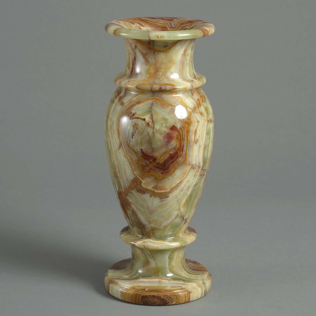 20th century turned onyx vase