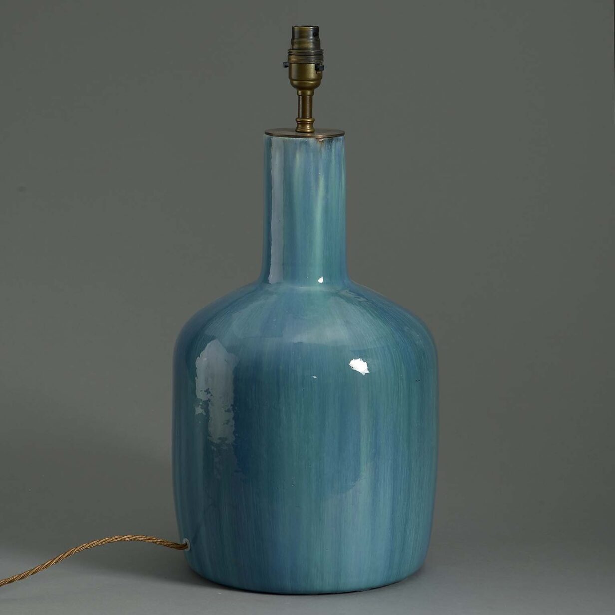 Turquoise glazed bottle lamp