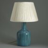 Turquoise glazed bottle lamp