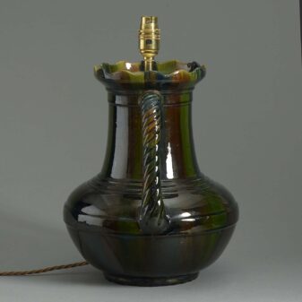 20th century lustre glazed vase lamp