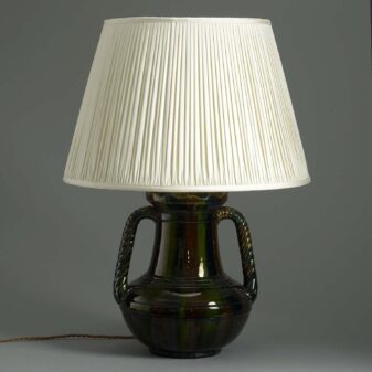 Lustre glazed vase lamp