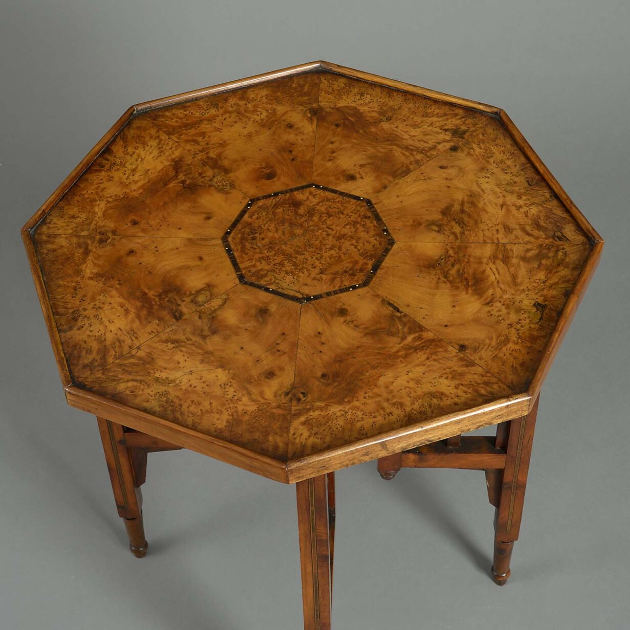 19th century burr yew wood occasional table