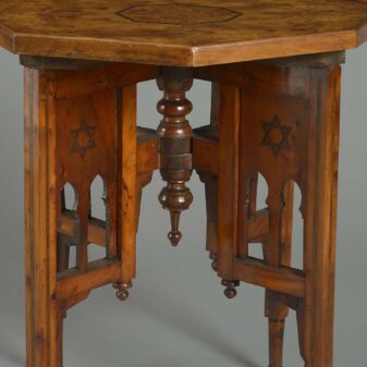 19th century burr yew wood occasional table