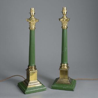 Pair of column lamps