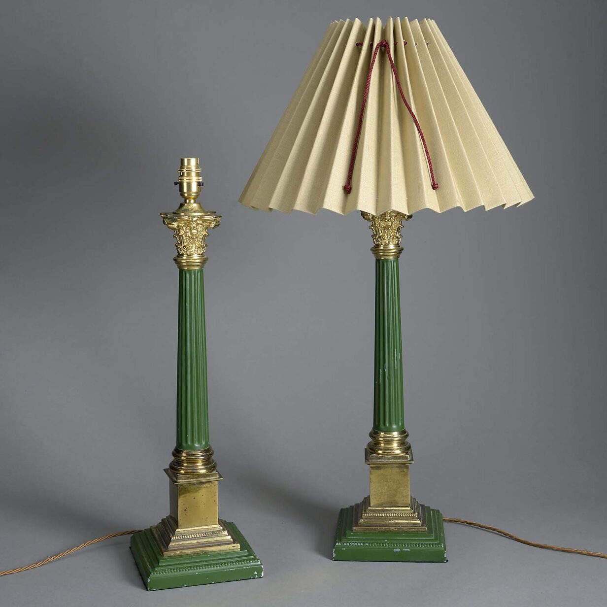 Pair of column lamps