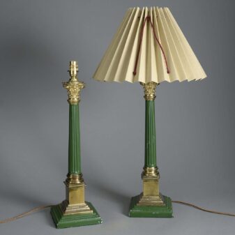 Pair of column lamps