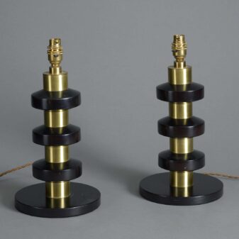 Pair of 20th century brutalist style lamps