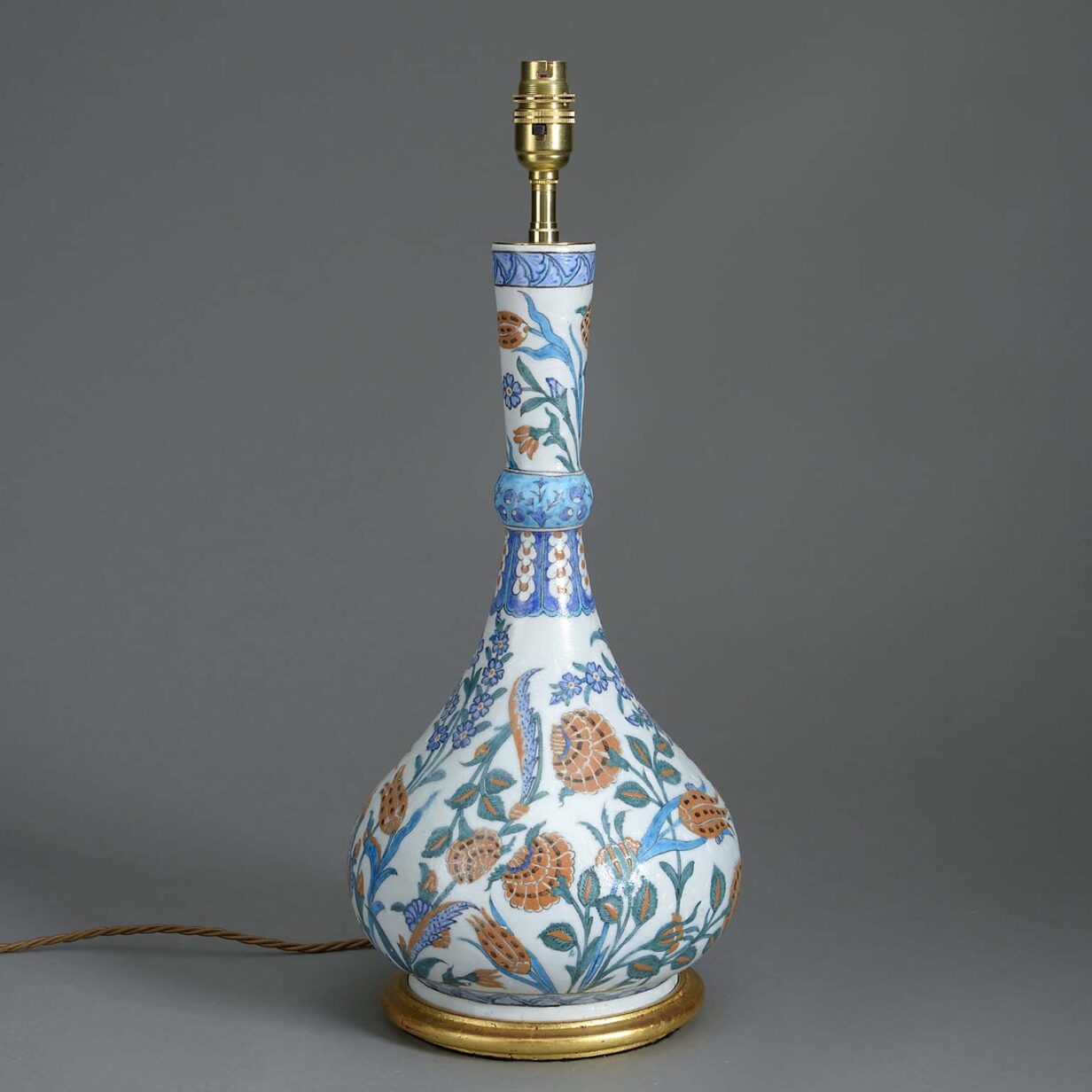 Iznik pottery vase lamp