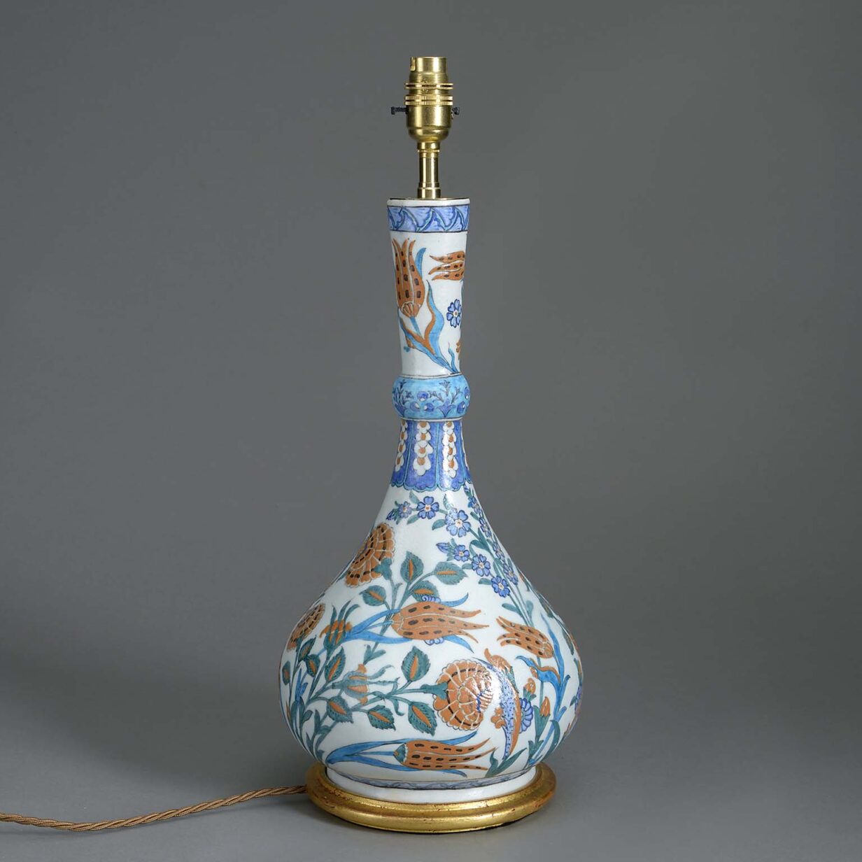 Iznik pottery vase lamp