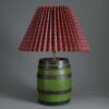 Green coopered barrel lamp