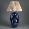 Blue glazed vase lamp