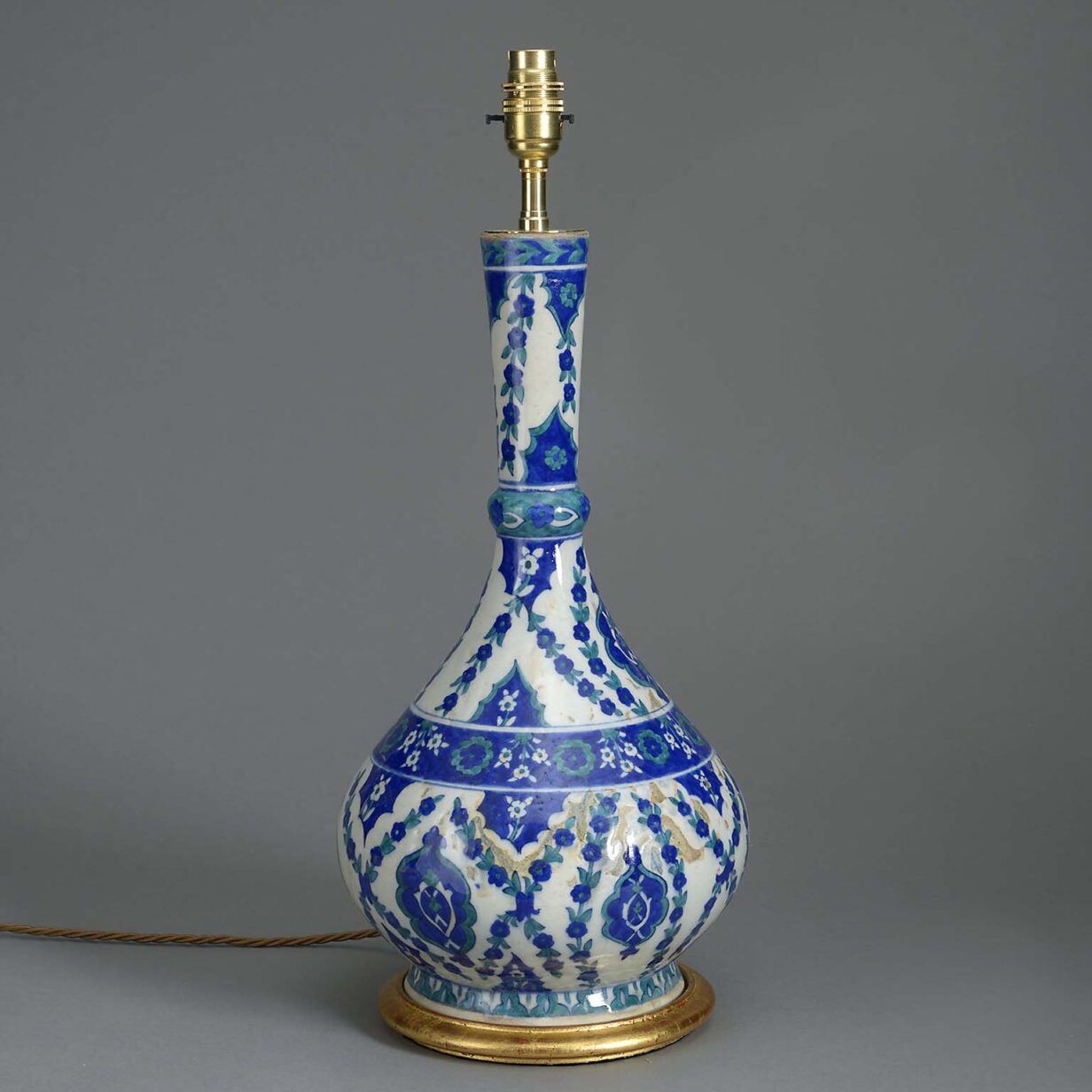 Iznik pottery vase lamp