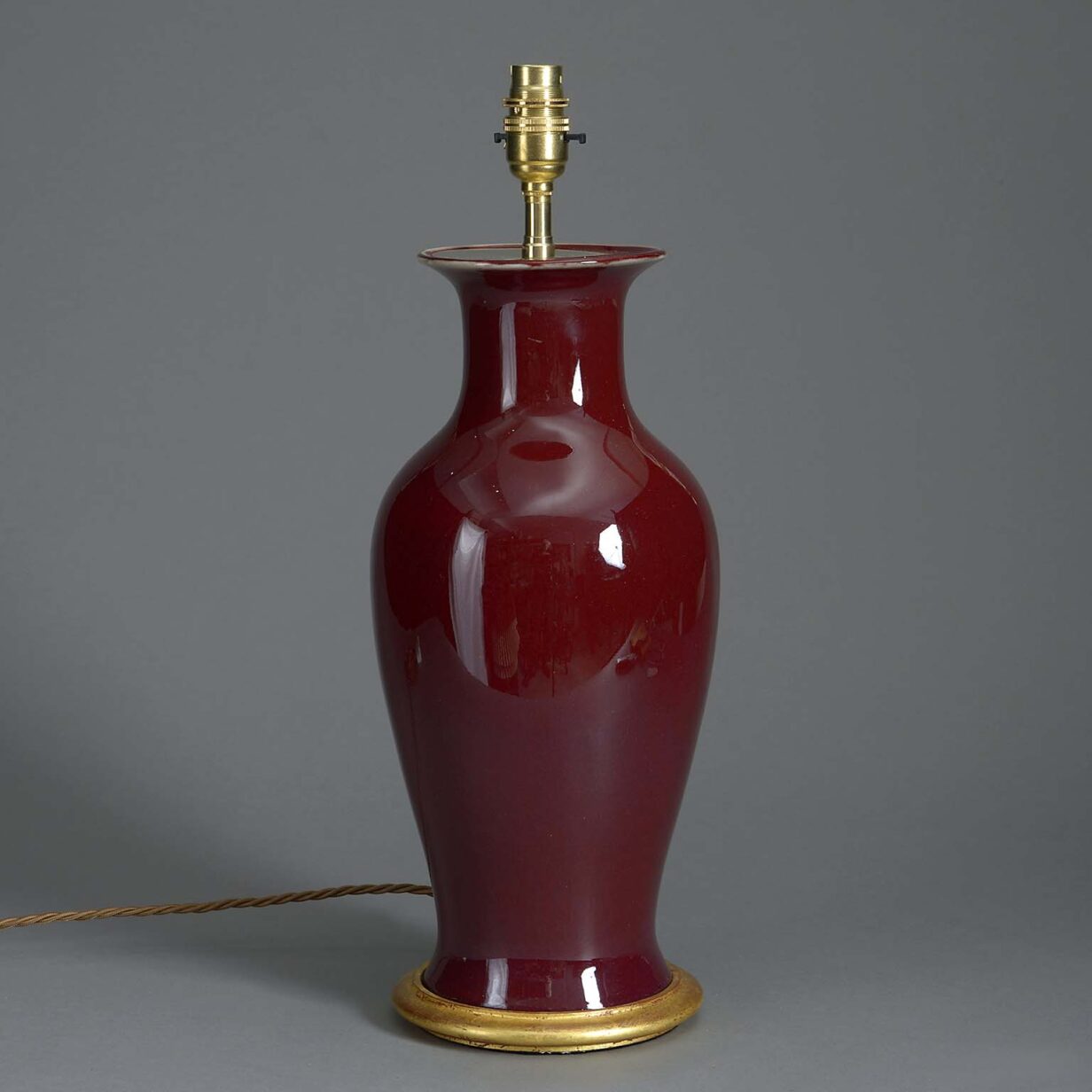 Sang de boeuf vase lamp