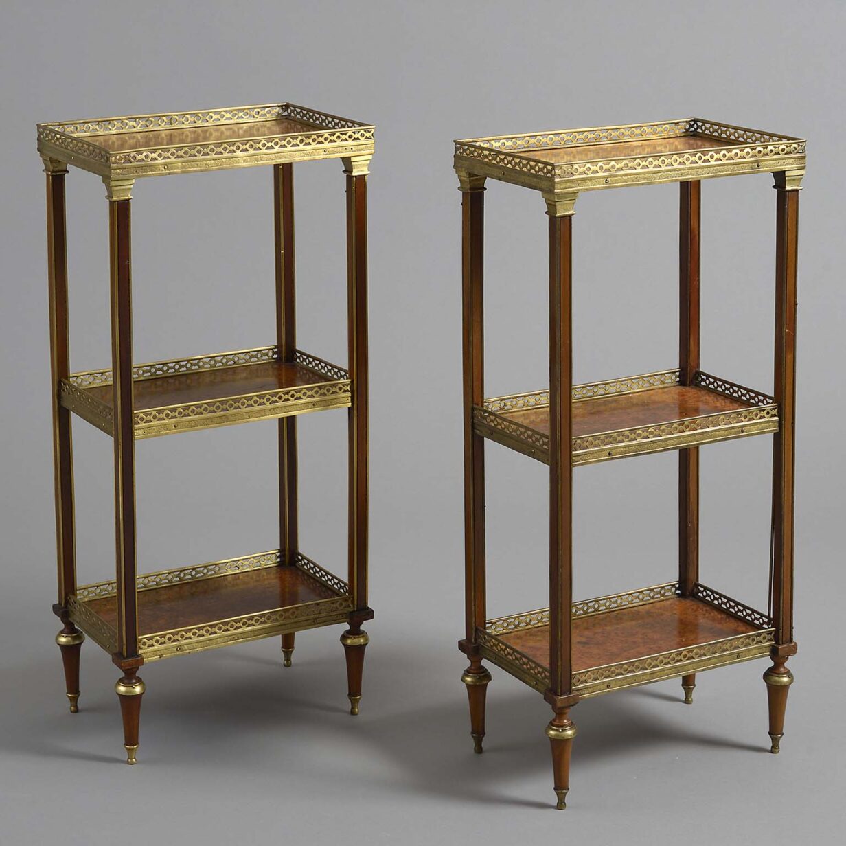 Pair of louis xvi style etageres