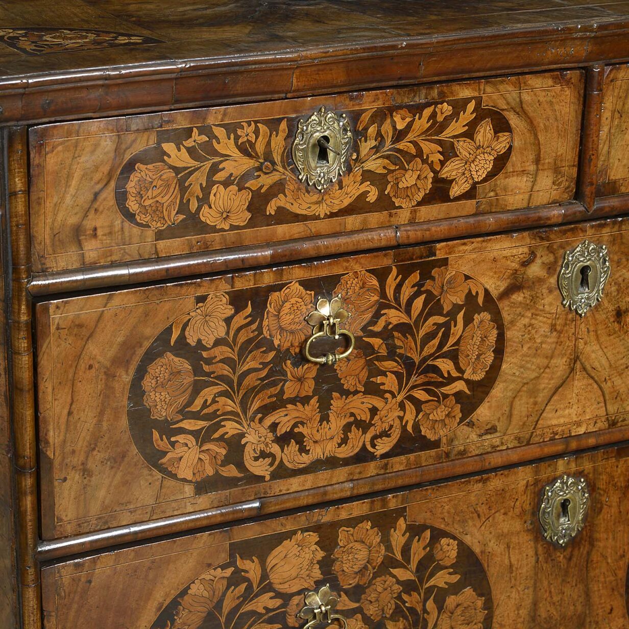 Late eighteenth century william & mary period chest on stand