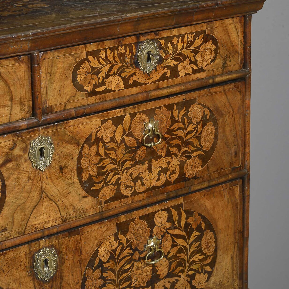 Late eighteenth century william & mary period chest on stand