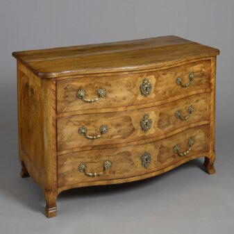 Mid-18th century louis xv period serpentine walnut commode