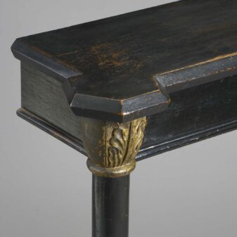 Pair of early nineteenth century regency gothick ebonised console tables