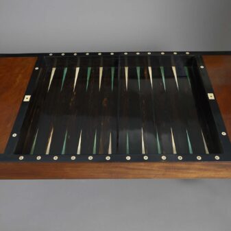 Late 18th century mahogany tric trac games table