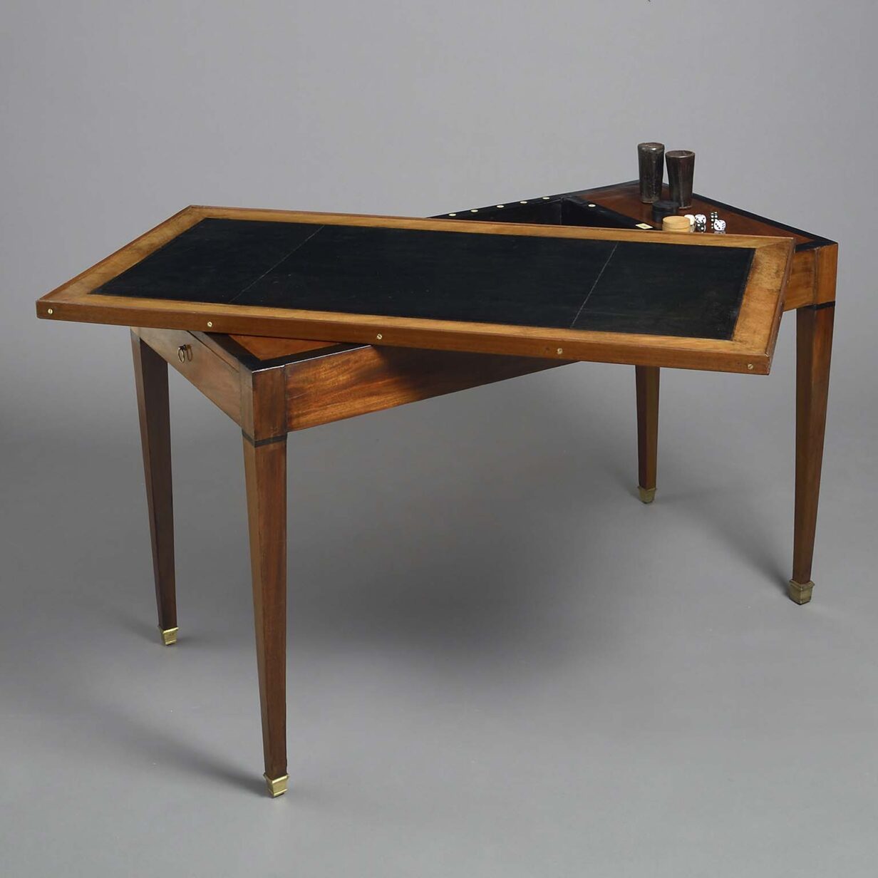 Late 18th century mahogany tric trac games table