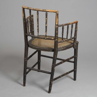 Early 19th century regency faux bamboo bedroom armchair