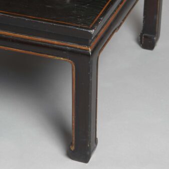 Early 20th century black lacquer panel as a low table