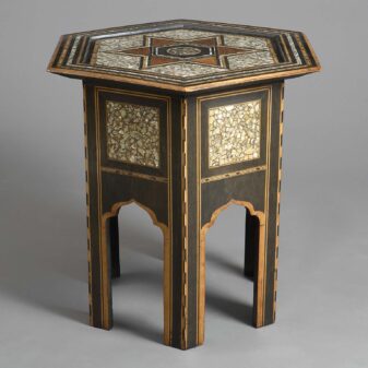 Inlaid hexagonal table