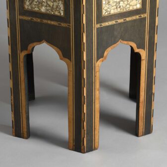 Late 19th century mother of pearl inlaid hardwood occasional table