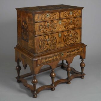 William and mary floral marquetry chest on stand