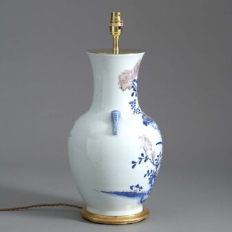 Mid-20th century republic period porcelain vase lamp