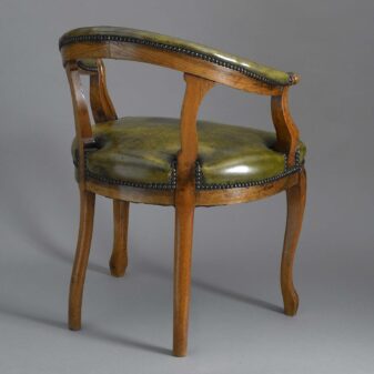 Late 19th century oak and leather desk chair