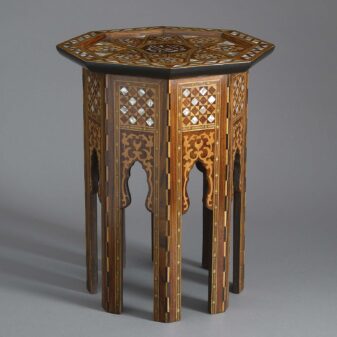 Antique inlaid moorish occasional table