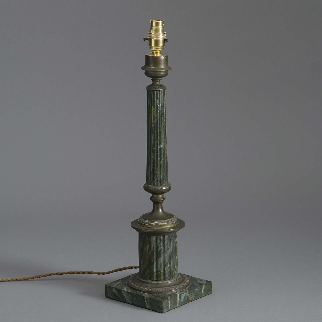 Antique tole column lamp