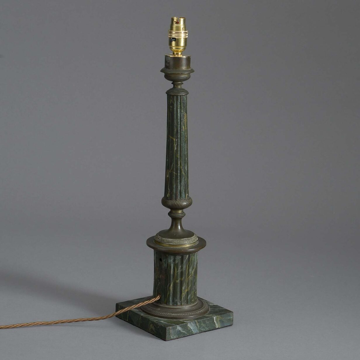 19th century tole column lamp