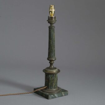 19th century tole column lamp