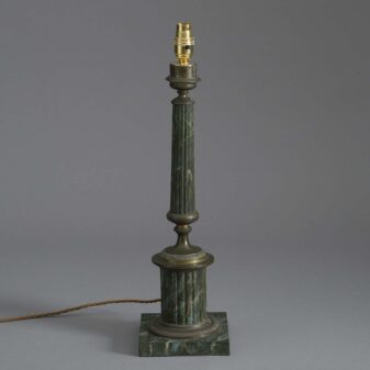 19th century tole column lamp