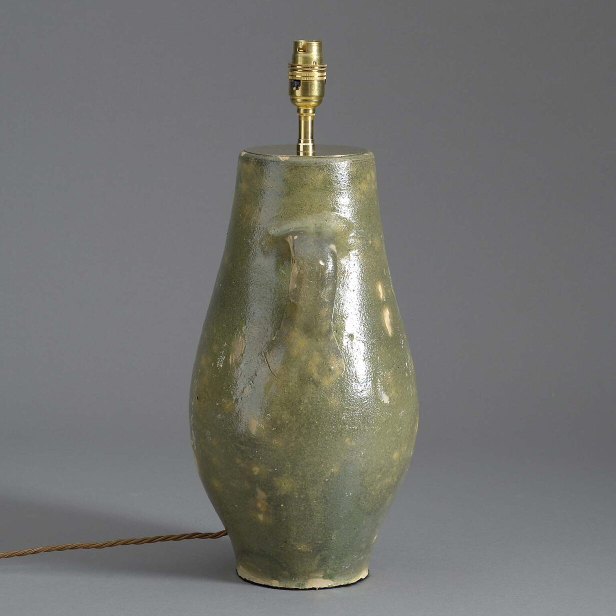 Antique olive oil jar lamp