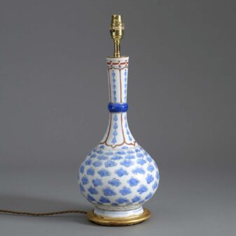 Late 19th century iznik pottery vase lamp